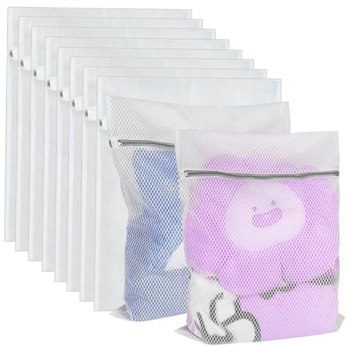 DAJAVE 10 Pcs Mesh Laundry Bags for Washing Machine Laundry Net Bags Large Delicates Wash Bag Delicates Laundry Bag for Clothes, Underwear, Socks (50x60cm/23x19inch)