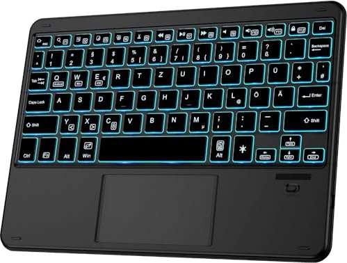 Tisoutec Beleuchtete Bluethooth Touchpad, 7 Farben Kabellose Beleuchtete für iPad, Android Tablet, Microsoft Surface, Smartphone
