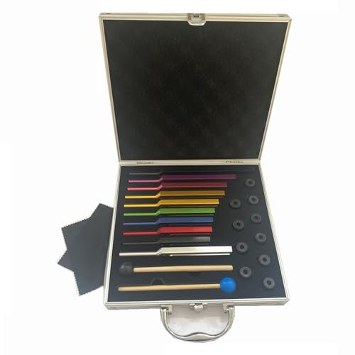 KHZKHC Stimmgabel-Set, 10 Stimmgabeln Perfekt, (174 Hz, 285 Hz, 396 Hz, 417 Hz, 432 Hz, 528 Hz, 639 Hz, 741 Hz, 852 Hz, 963 Hz), Für Stimmtraining Und -übung, Stimmen, Meditation, Yoga