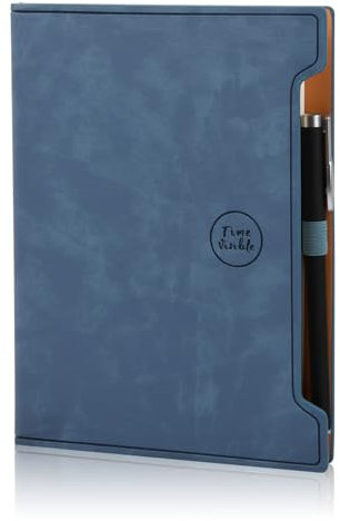 Anseom Klassisches Leder-Notizbuch, Notizbuch A5 Liniert,Notizbuche Hardcover-Leder, 80gsm Premium-Papier, Persönliches Tagebuch,Geschenke, A5 Business Notizbuch mit stift, 200 Seiten (Blau)