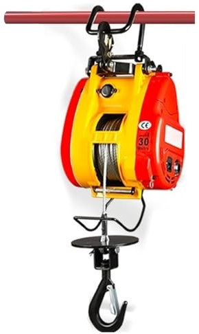 KIRANDY Electric Hoist 220v, Portable Small Crane Winch Home Lift (Color : (+fuse) 300kg 30m Remote B)