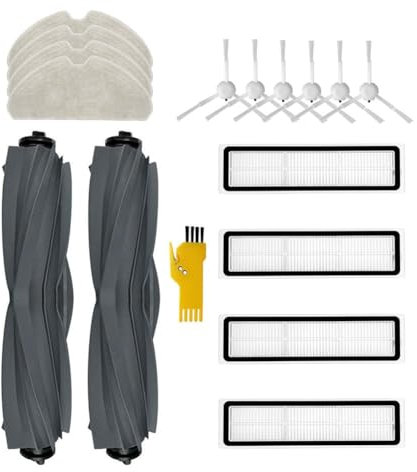 aotengou Kit d'accessoires pour aspirateur robot Dreame D10s D10s Pro D9 Max Gen 2 Pièces de rechange 16 paquets 2 brosses principales, 4 filtres, 6 brosses latérales, 4 serpillières