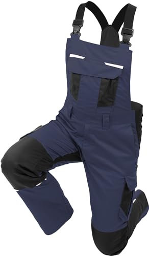 Qualitex iND Latzhose Unisex Herren Farbe Blau/Schwarz Größe 54