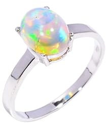 Opalringe für Frauen – atemberaubender Verlobungsring und Geschenk – natürlicher äthiopischer Feueropalring, Jubiläumsgeschenk für Frauen, Ring aus massivem 925er Sterlingsilber (R4-24)
