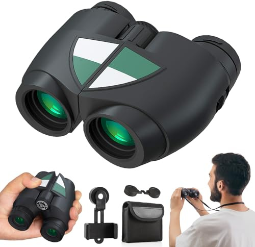 URBANCOAST Kompaktes Fernglas für Erwachsene und Kinder, leistungsstark, leicht, kleines Fernglas mit Handy-Adapter für Konzert, Kreuzfahrt, Schiff, Wandern, Vogelbeobachtung, Reisen, Safari, Fußball