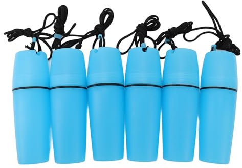 Drfeify Bouteille de Conteneur de Kayak 6 Pièces, Bidon Sec étanche avec Corde à Crochet, Bouteille Scellée de Kayak pour Flotteur, Plongée, Bateau, canoë, Natation (Blue