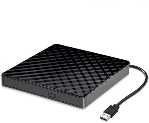 ZZOSRDR External CD DVD Drive, USB 3.0 Portable Drive Reader DVD CD RW Writer Burner Player Optical DVD Drive for Laptop, Desktop, Mac, IOS, Windows 10/8/7 / XP/Linux/Vista