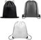 SGERUFZ 3 Pcs Mochila Deportiva con Cordón Bolsa de Gimnasio Unisex Saco de Tela con Cuerdas para Deporte negro blanco Gris