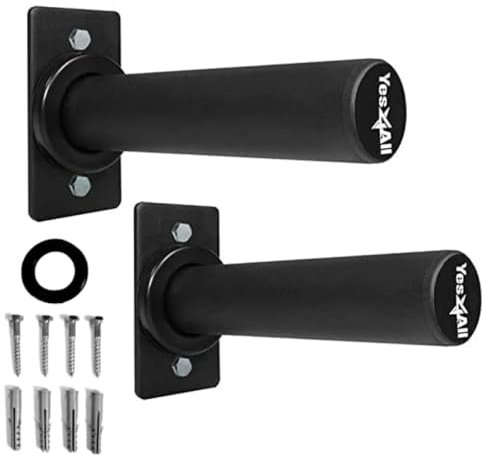 Yes4All Wall Mounted Weight Plate Holder - Fit 2inch Olympic Weight Plates, Protective Rubber Pad