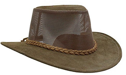Outbacker Australischer Kinder Cowboy-Hut aus Netz und Wildleder-Größe 53-54 cm