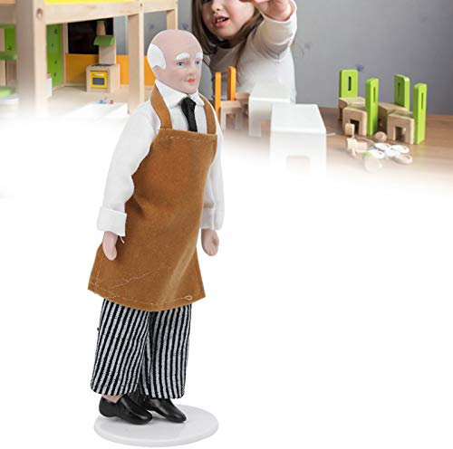 Puppenhaus, Puppenhaus-Puppen, Maßstab 1:12, Keramik-Puppenmenschen, Miniatur-Porzellan-Puppenmodell, Ornament, Puppe, Koch, Mann, Diener, Puppenhaus-Zubehör (#1)