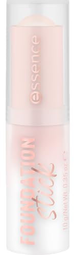 essence FOUNDATION stick, Nr. 10, Nude, pflegend, abdeckend, weichzeichnend, natürlich, vegan, ölfrei, ohne Konservierungsstoffe, ohne Parabene, 1er Pack (10g)
