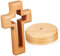 TOPPERFUN Holzkreuz Dekoration Mit Runder Basis Kunstvoll Gestaltet Stabil Für Tisch Einzigartiges Design Für Religiöse Anlässe Langlebig Und Bruchsicher