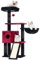 Hey-brother Árbol rascador para gatos de 108 cm, para interiores, varios pisos, con columnas para rascar, cestas, espacioso agujero para gatos y pompón colgante, color negro rojizo MPJ007SBR