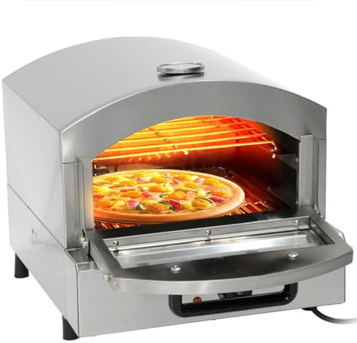 GAYAYAS Countertop Pizza Maker Indoor Pizza Oven, Electric Pizza Oven with Timer, 350 ° C Temperature Controlled Tabletop Stove, for Restaurant Home