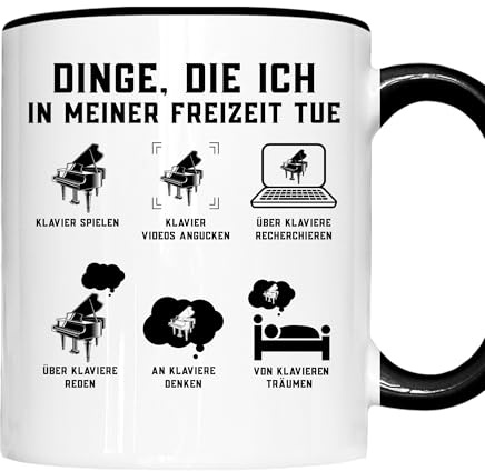 Klavier Tasse | Dinge, die ich in meiner Freizeit tue Klavier spielen | Klavier Geschenk Klavierspieler Tasse Klavier Kaffeebecher lustig