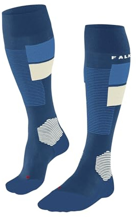 FALKE Herren Skisocken SK4 Advanced M Kh Wolle Funktionsmaterial warm dünn 1 Paar, Blau King Fisher 6834 Trend, 44-45