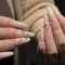 24pcs Long Press on Nails Almond False Nails Nude Pink Ombre Fake Nails Flower Leaf Stick on Nails Removable Glue-on Acrylic Nail Tips Spring Summer Accessories for Women