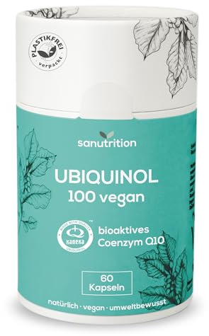 Kaneka Ubiquinol 100 mg | 60 Kapseln | Bioaktives Coenzym Q10 | Vegan | In der Papierverpackung (1 stück (60er Pack), 100 mg)