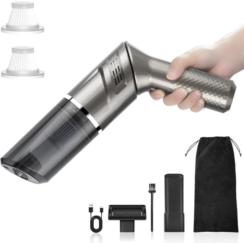 MZGO Handheld Vacuum,12000pa Powerful Car Vacuum Cleaner,Lightweight Mini Hand Held Vacuum with Rotatable Handle,Strong Cyclonic Suction for for Car,Stair,Sofa,Corner Cleaning