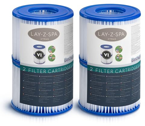 Lay-Z-Spa Hot Tub Filter Cartridge VI for All Lay-Z-Spa Models - 2 x Twin Pack (4 Filters)