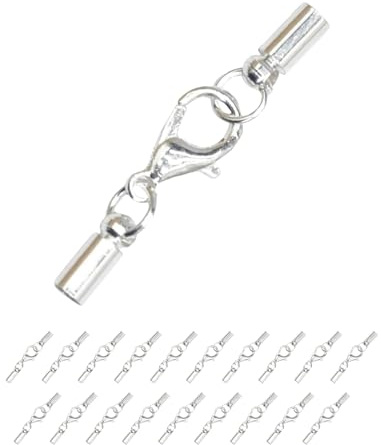FUGLUS 20 Stück Edelstahl Verschluss, Lederband Kette, Karabinerverschluss, Schmuckherstellung Karabiner, Armband Verschluss Für Ketten, Lederband, Schmuck, DIY