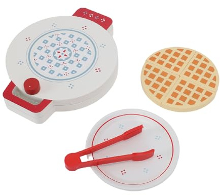 Leftwei Jouet Gaufrier en Bois, Ensemble de Jeu de Cuisine Réaliste pour Enfants, Jouet de Cuisine avec Jeu éducatif et Interaction Parent-Enfant, Idéal pour Les Tout-Petits, Les Garçons et Les
