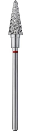 STALEKS PRO fresa de carburo de tungsteno para torno de uñas, broca 6x14 mm. Forma cónica (Grano Fino)