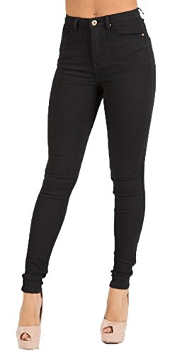 Toxik3 L185 Women's High Waisted Skinny Jeans, Black