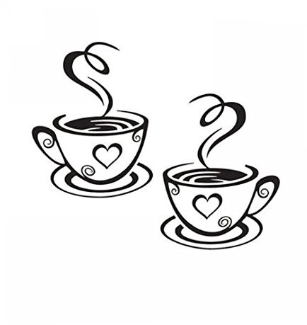 Tasse à Café Design Autocollants Mur Maison Stickers Cuisine Restaurant Décor