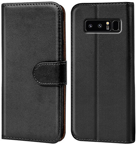 Verco Handyhülle für Galaxy Note 8 Hülle, Klapphülle für Samsung Galaxy Note 8 Tasche PU Leder Flip Case Brieftasche - Schwarz