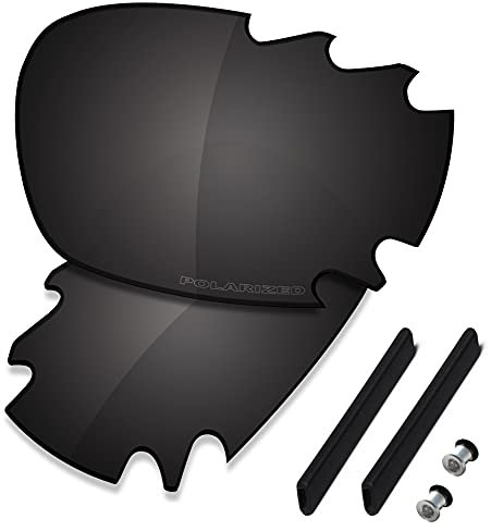 Saucer Premium Ersatzgläser für Oakley Jawbone Vented Racing Jacket Sonnenbrillen High Defense - Carbon Black Polarisiert