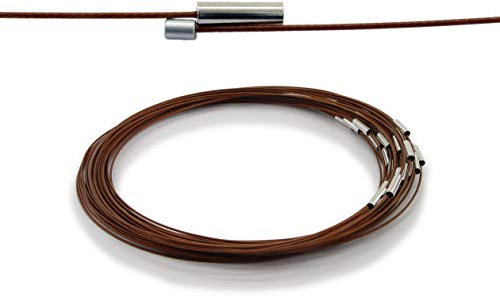 WEBandBUY 3 Halsreifen aus Edelstahl Magnetverschluss Länge ca. 43 cm Farbe: Sienna