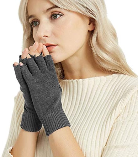 Novawo Wolle Mischung Fingerlose Handschuhe Warme Armlinge Unisex-Schreibhandschuhe
