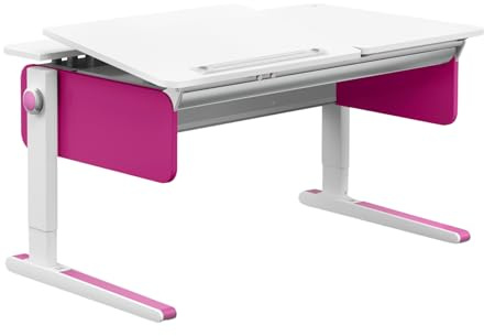 Moll Champion Left Up Kinderschreibtisch höhenverstellbar | mitwachsend & ergonomisch mit geteilter, neigbarer Tischplatte & gerundeten Ecken | ideal für Schulkinder | Made in Germany