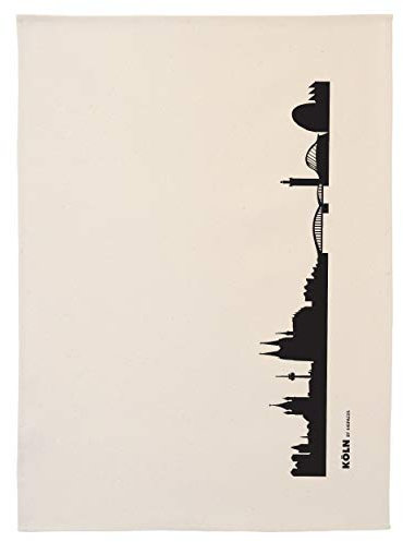 44spaces Köln Skyline Küchentücher Stadt Design schwarz, 50x70 cm Reine Baumwolle (Bio), Geschirrtücher für Kölner & Cologne Fans, Geschenkidee Geburtstag Grill-Saison Garten-Fest Mitbringsel