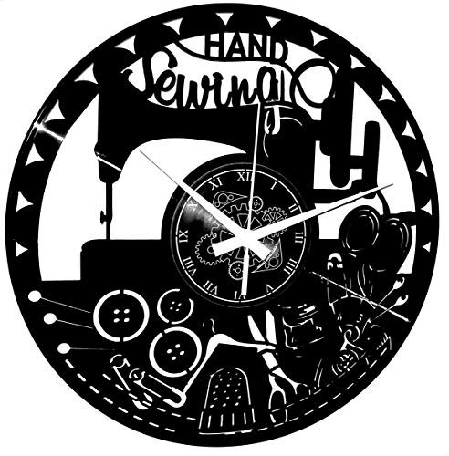 Vinyl Wanduhr Sewing für Damen Häkelnade Häkeln nähen