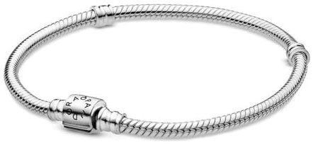 PANDORA Schlangen-Gliederarmband mit Zylinder-Verschluss in Sterling-Silber Moments Collection, Größe 15