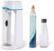 Zoomyo Produttore di acqua frizzante con bottiglia in vetro dall'elegante design a caraffa, adatto anche a grandi bombole di CO2 da 1,2 litri, incl. bombola di CO2 da 0,6 litri (Bianco di base)