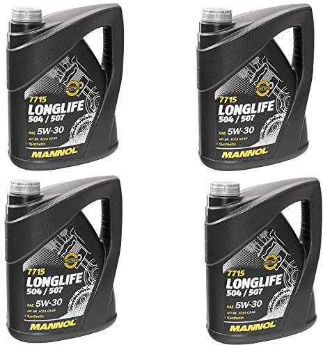 Motoröl MANNOL 5W30 Longlife API SN 4 X 5 Liter