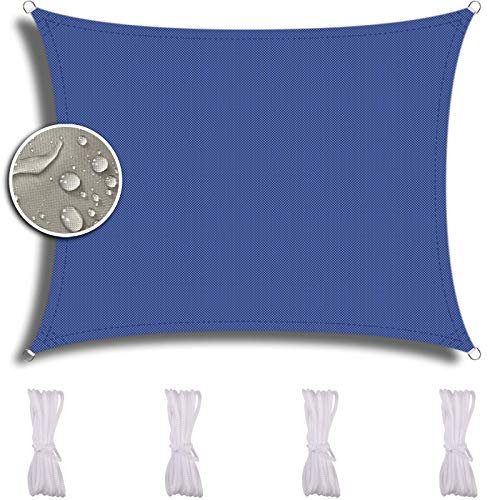 ZQXFZ Toldo Parasol de 3 x 4 m, Para jardín, balcón, terraza, protección Contra rayos UV, Sin rigidez, protección Solar, Red de jardín, Color Azul Real