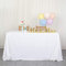 ShinyBeauty Weiße Pailletten-Tischdecke 60x102-Zoll-Rechteck-Tischdecken 6-Fuß-Tischdecke Outdoor-Hochzeitsfeier-Tisch Overlay Weiße Leinen-Bankett-Tischdecke für Geburtstag (150 x 260 cm)