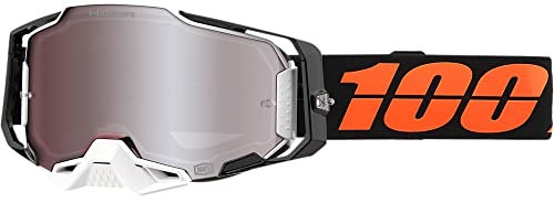 100% Motocross Brille Armega Hiper Verspiegelt, Blacktail - Orange Schwarz HU-GOG-0042
