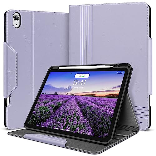 HOLIMET Funda para iPad Air 6 2024 11'', iPad Air 5/4 2022/2020 10,9 Pulgadas con Soporte para lápiz Apple con función de Encendido y Apagado automático, Múltiples ángulos (Violeta)