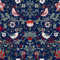 VEELIKE Papier Peint Fleur Bleu Vintage Papier Peint Panoramique Feuilles Oiseaux Papier Adhésif pour Meuble Rouleau Adhesif Decoratif Stickers Muraux Salle de Bain Fresque Murale Salon 44.5 cm×300 cm