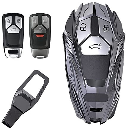 maipula Autoschlüssel Hülle für Audi A4 S4 RS4 B9 A5 F5 S5 RS5 A6 A7 C8 A8 S8 D5 Q2 Q5 SQ5 FY Q7 SQ7 4M TT FV TTS TTRS R8, Grau