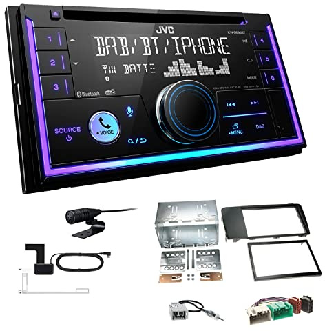 JVC KW-DB95BT 2-DIN Autoradio CD-Receiver Digitalradio DAB+ Bluetooth USB passend für Volvo V70 II 2004-2007 schwarz 2004-2007