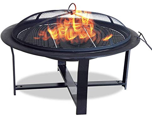 DLANDZ Brasero de jardin de style nordique - Barbecue à brochettes - Réchaud extérieur - Maison - cour - Brasero - Grille de feu de camp - Réchaud à flamme - Brasero pour barbecue (couleur : noir)