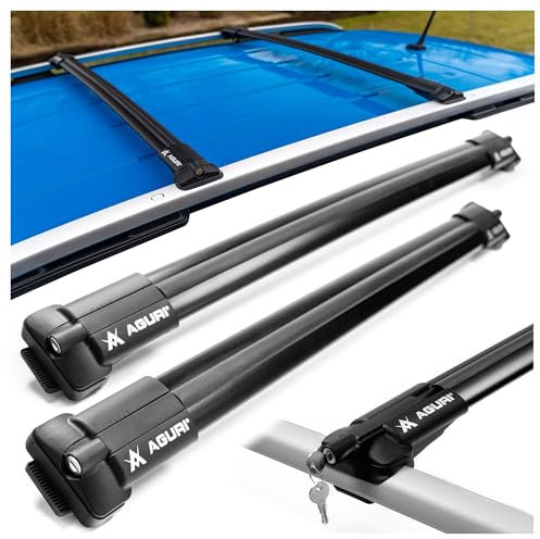 AGURI Prestige II | Kompatibel mit Renault Clio 2005-2012 | Dachgepäckträger Dachträger | Geeignet zur Befestigung von Dachboxen, Fahrradträger, Leiter | Robuste Konstruktion aus Alu | TÜV