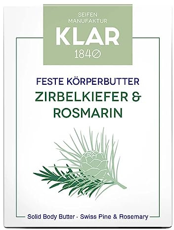 Klar's feste Körperbutter Zirbelkiefer & Rosmarin